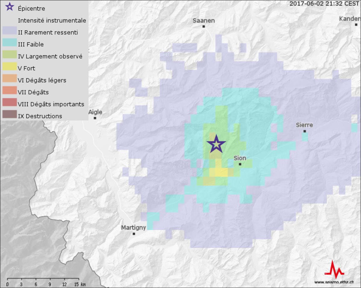 Le séisme s'est produit non loin de Sion. 