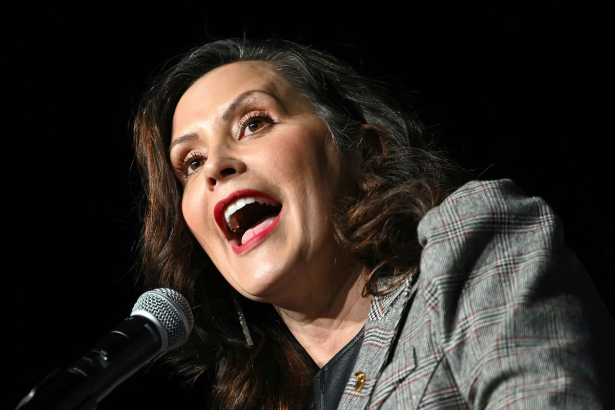 Michigan Governor Gretchen Whitmer speaks at the NAACP Detroit Branch annual "Fight for Freedom Fund Dinner" in Detroit, Michigan on May 19, 2024. US President Joe Biden called May 19, 2024 for an immediate ceasefire in Gaza and said he was working on a "lasting, durable peace" that would include the creation of a Palestinian state. Speaking at a graduation ceremony at the former university of civil rights icon Martin Luther King, Jr, Biden said he was pushing for a regional peace deal "to get a two-state solution, the only solution." (Photo by ANDREW CABALLERO-REYNOLDS / AFP)
