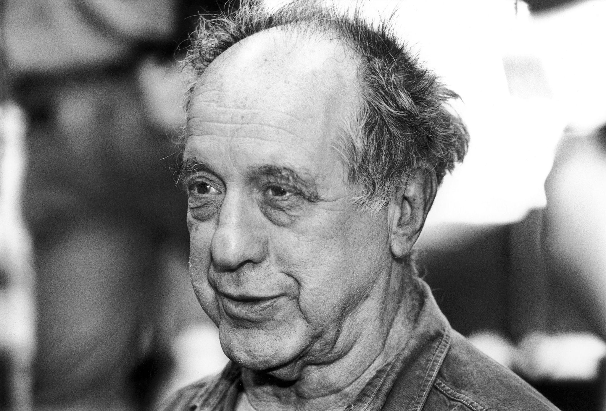 Der Fotograf Robert Frank, aufgenommen am 12. Mai 1995 in Zürich an der Medienkonferenz zur Ausstellung seiner Bilder im Kunsthaus.