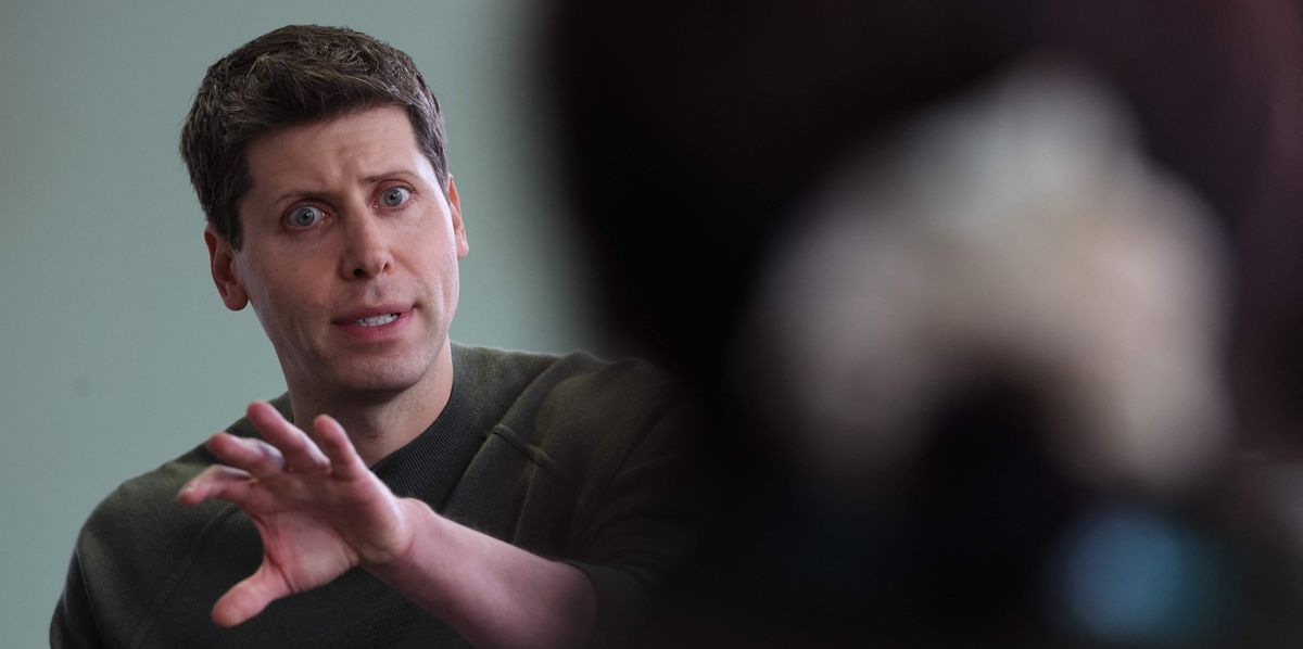 SAN FRANCISCO, CALIFORNIA - NOVEMBER 06: OpenAI CEO Sam Altman speaks to members of the media during the OpenAI DevDay event on November 06, 2023 in San Francisco, California. Altman delivered the keynote address at the first ever Open AI DevDay conference.   Justin Sullivan/Getty Images/AFP (Photo by JUSTIN SULLIVAN / GETTY IMAGES NORTH AMERICA / Getty Images via AFP)