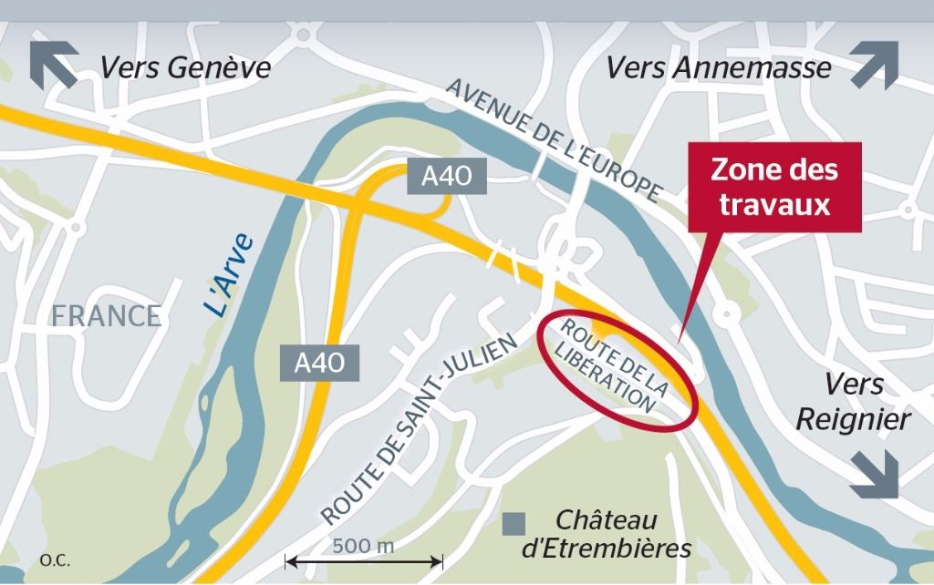 Des travaux entraînent des bouchons à Etrembières