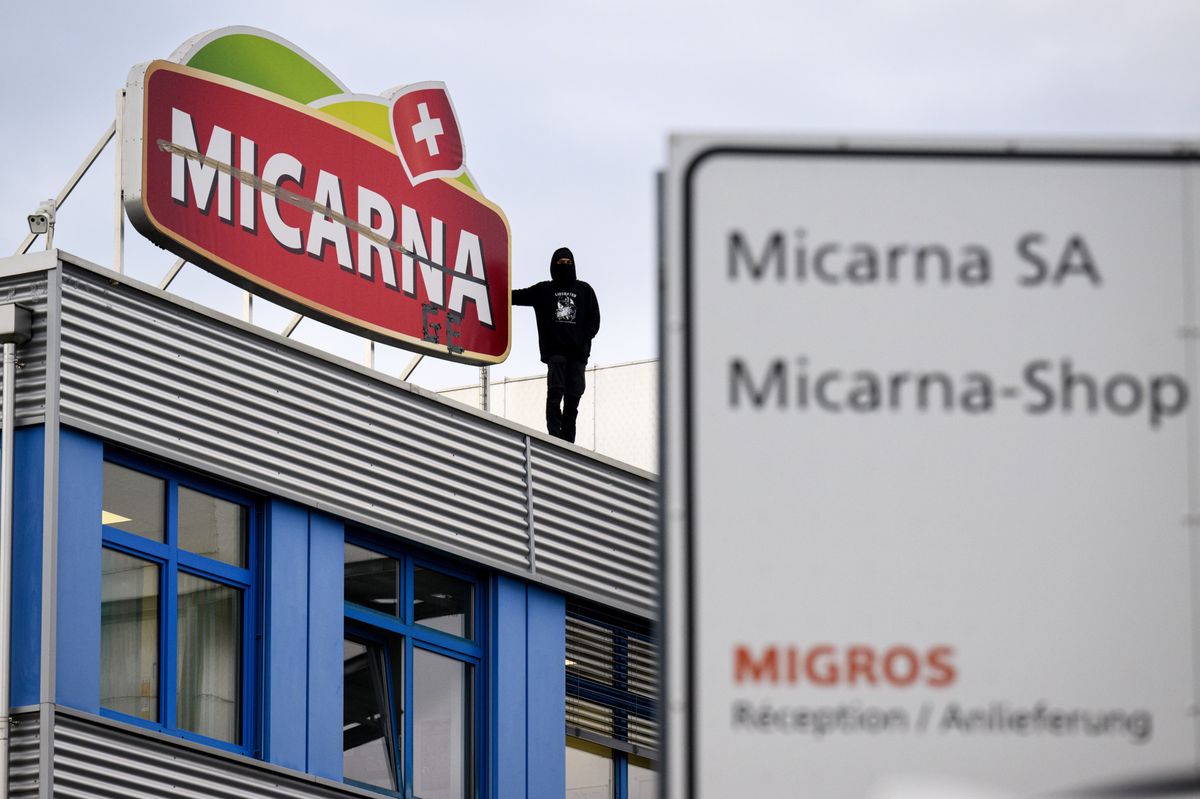 L’occupation de l’abattoir de poulets de Micarna (Migros) par les activistes de 269 Libération Animale, lundi 1er juillet à Courtepin (FR).