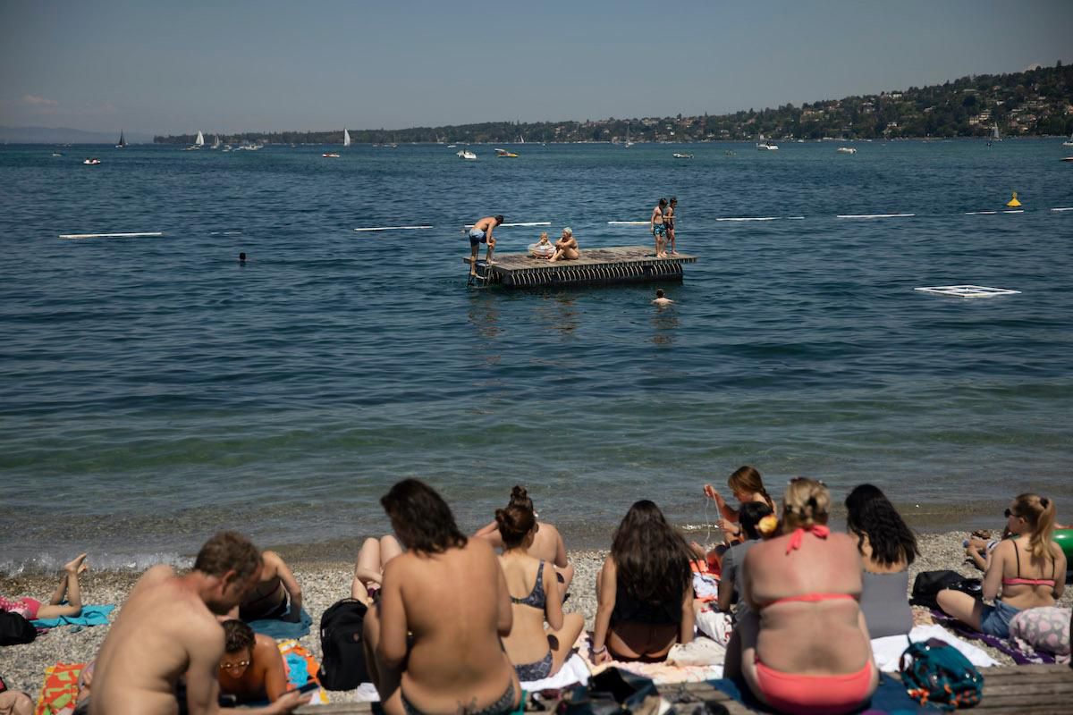 Genève, le 2 juin 2019, lors d’un week-end de grande chaleur. Photo: Georges Cabrera