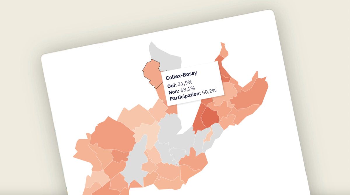 Votations du 9 juin: Genève dit non au vote des étrangers. La carte du vote.
