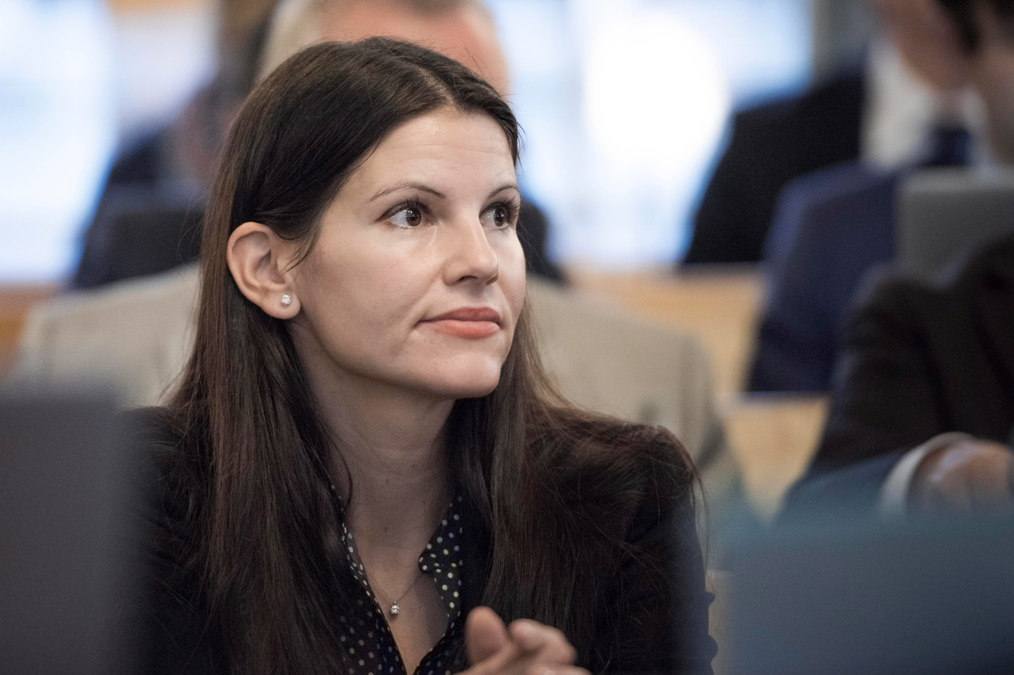 Nina Fehr Düsel von der SVP bei der Vereidigung der neu gewählten Kantonsräte und Kantonsrätinnen. Nina Fehr Düsel von der SVP bei der Vereidigung der neu gewählten Kantonsräte und Kantonsrätinnen.