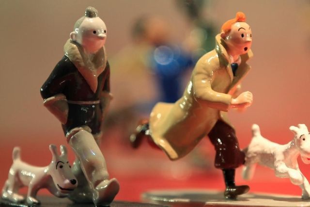 Tintin et son chien Milou en figurines.