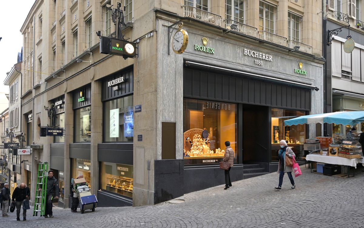 Bucherer, ce sont une centaine de points de vente en Suisse et en Europe (ici à la rue de Bourg à Lausanne). Pour Rolex, un accès potentiel aux données de ses concurrents.
