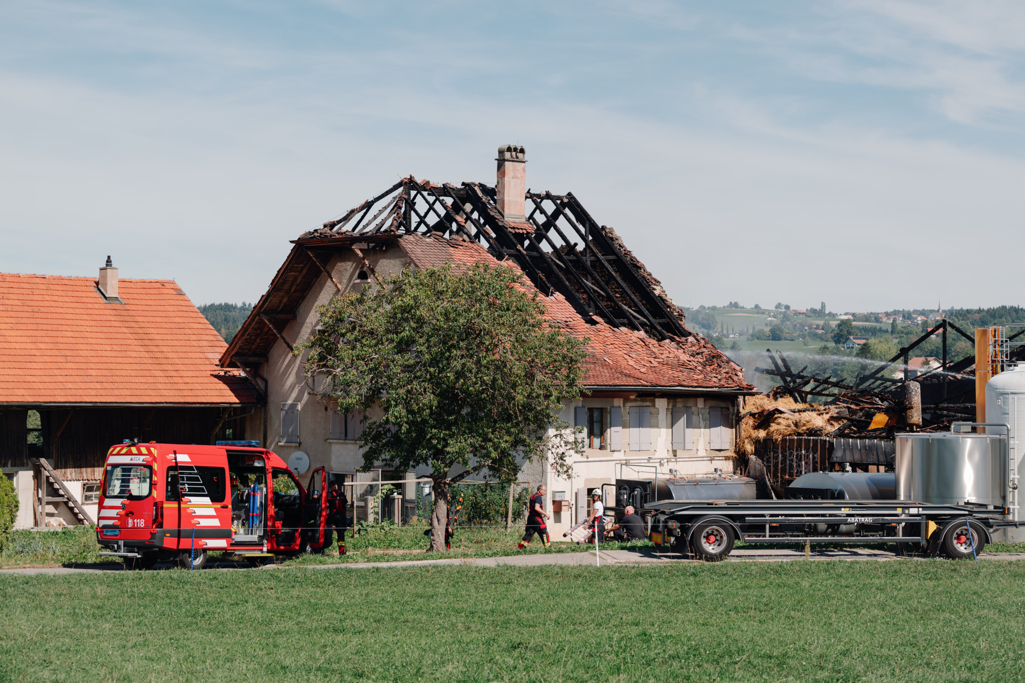 Incendie à Palézieux: «On a pu sauver deux tiers du bétail»