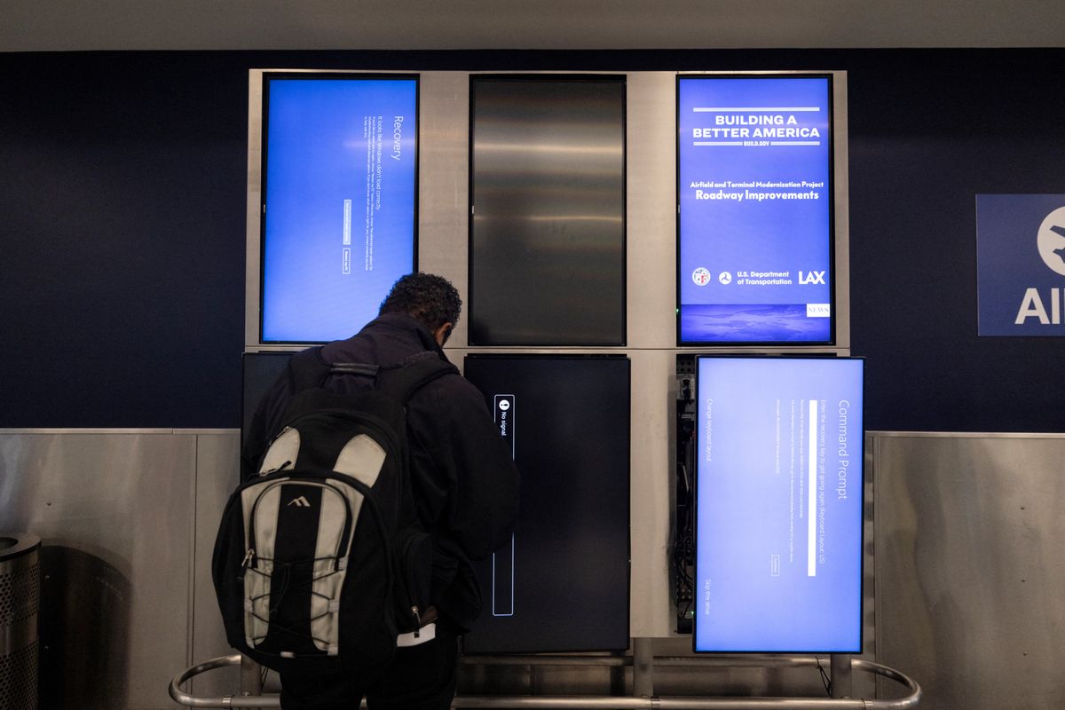 Dozens of planes remain grounded Friday, July 19, 2024, due to a global computer glitch.