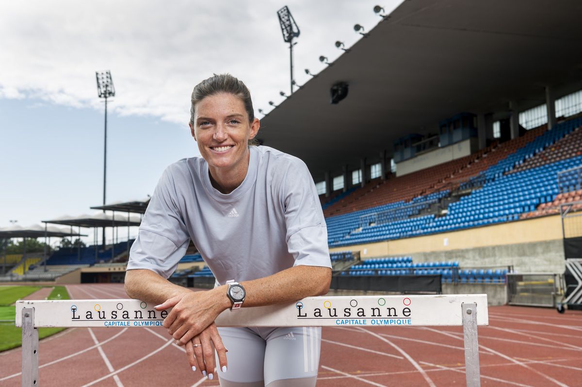 Lea Sprunger, ici au stade de la Pontaise, est enchantée de sa première expérience en qualité de consultante.
