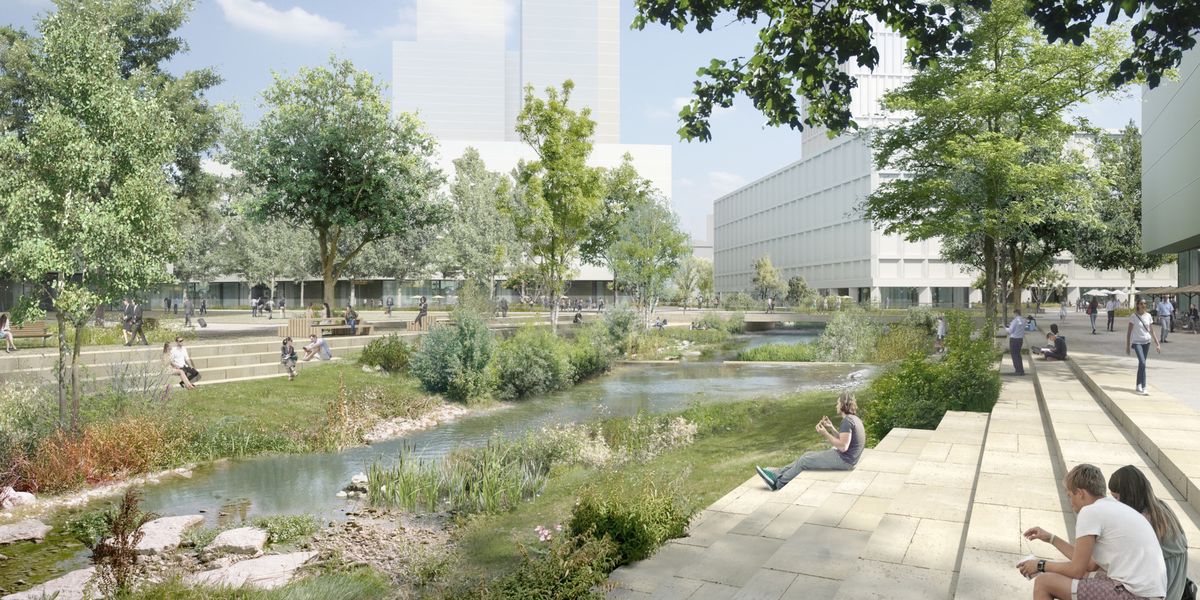 La rivière projetée en image de synthèse, ici dans le secteur Etoile, sur le premier tronçon qui doit être réalisé, en 2025.