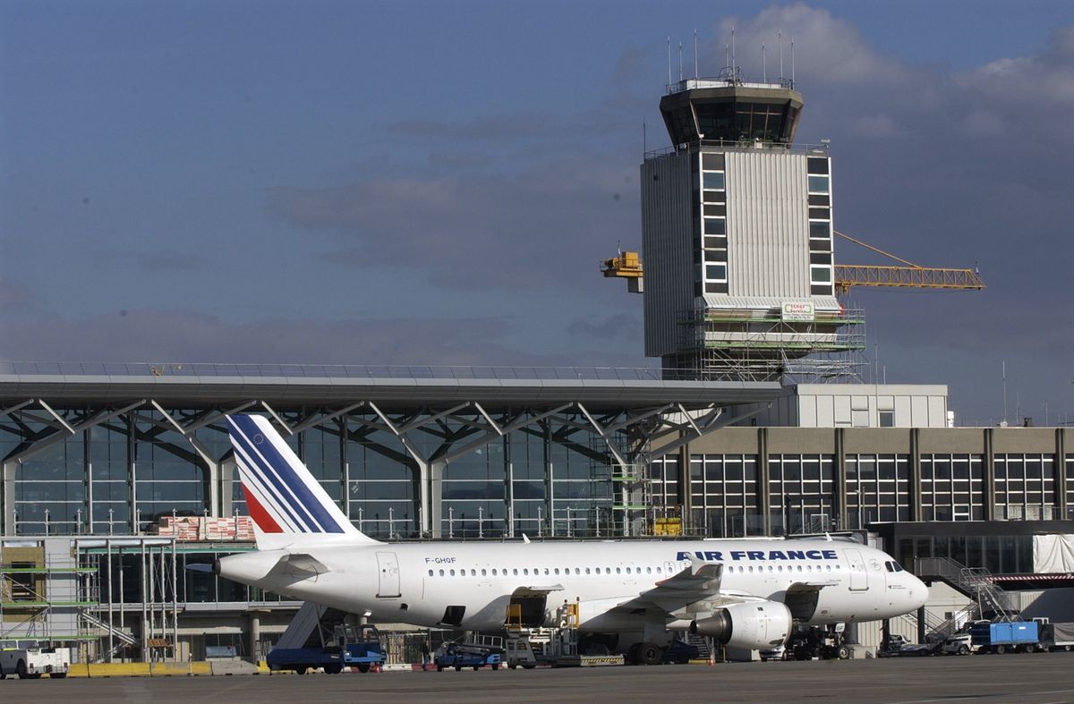 EuroAirport de Bâle. Un appareil d'Air France sur le tarmac.