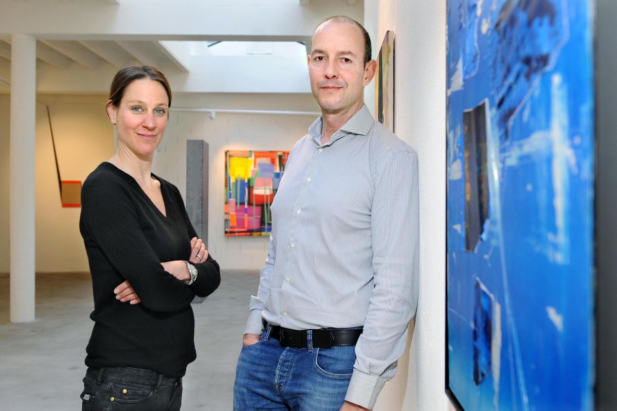 Laetitia Thétaz et Stéphane Ribordy à l’ouverture de la galerie en 2019.