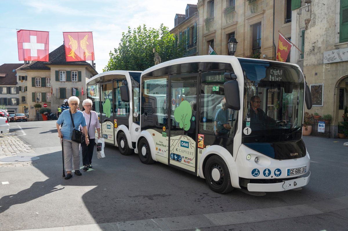 ORBE LE 28 SEPTMBRE 2023. Démonstration véhicule électrique " Lohr" . © J-P Guinnard/24Heures