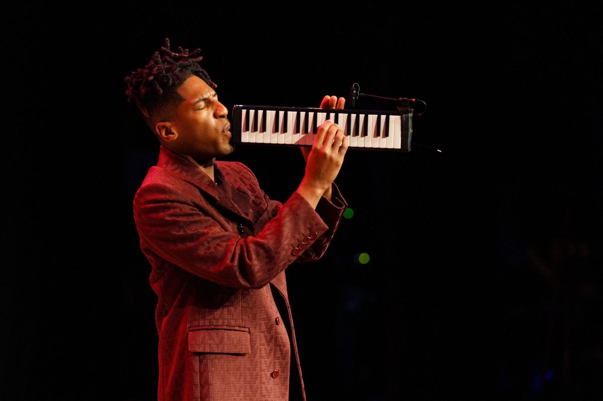 NEW ORLEANS, LOUISIANA - DECEMBER 07: Jon Batiste performs onstage during the American Symphony New Orleans Premiere on December 07, 2023 in New Orleans, Louisiana.   Erika Goldring/Getty Images for Netflix/AFP (Photo by Erika Goldring / GETTY IMAGES NORTH AMERICA / Getty Images via AFP)
