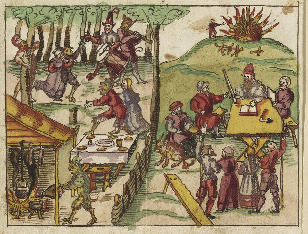 Procès de sorcellerie d’une mère et sa fille à Cerlier en 1568. La scène judiciaire côtoie l’imaginaire du sabbat des sorcières.