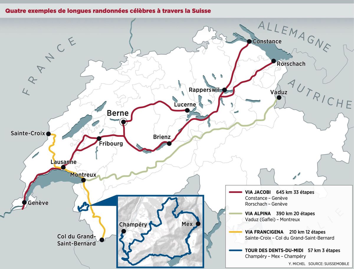 La marche au long cours à travers notre pays sera peut-être une alternative cet été à des vacances à l’étranger.