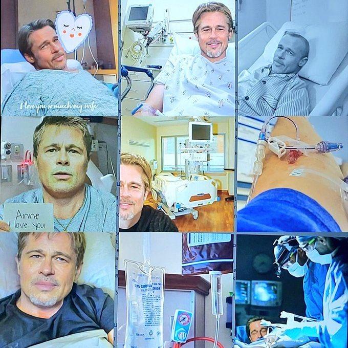 Collage mit Szenen aus einem Krankenhaus: Ein Mann im Krankenbett, medizinische Geräte und Infusionen, ein Chirurg im OP.