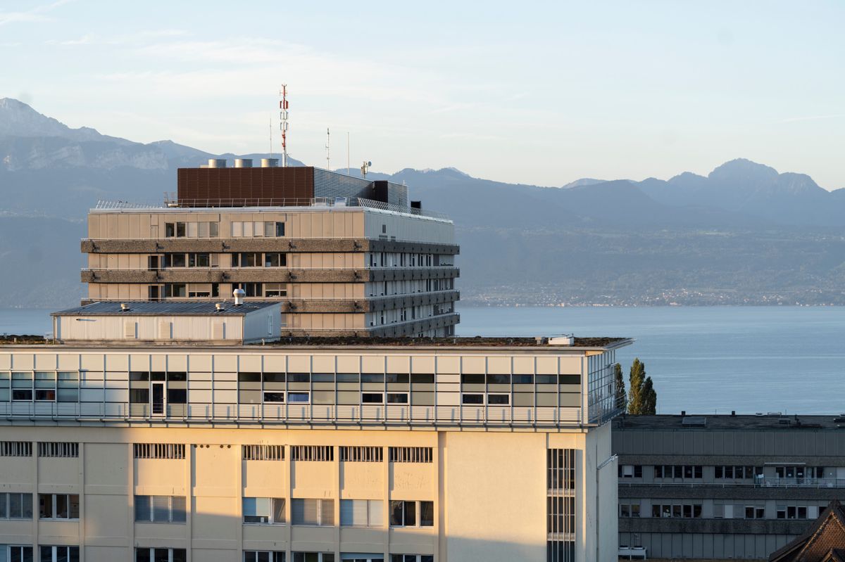 Batiments du Centre hospitalier
universitaire vaudois (CHUV) photographie lundi 22 aout 2022 a Lausanne. (KEYSTONE/Gaetan Bally)