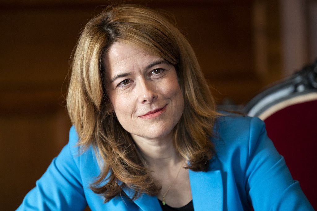 Petra Goessi, Parteipraesidentin FDP und Nationalraetin FDP-SZ, spricht waehrend einem Interview, am Mittwoch, 17. Maerz 2021, im Bundeshaus in Bern. (KEYSTONE/Peter Klaunzer)